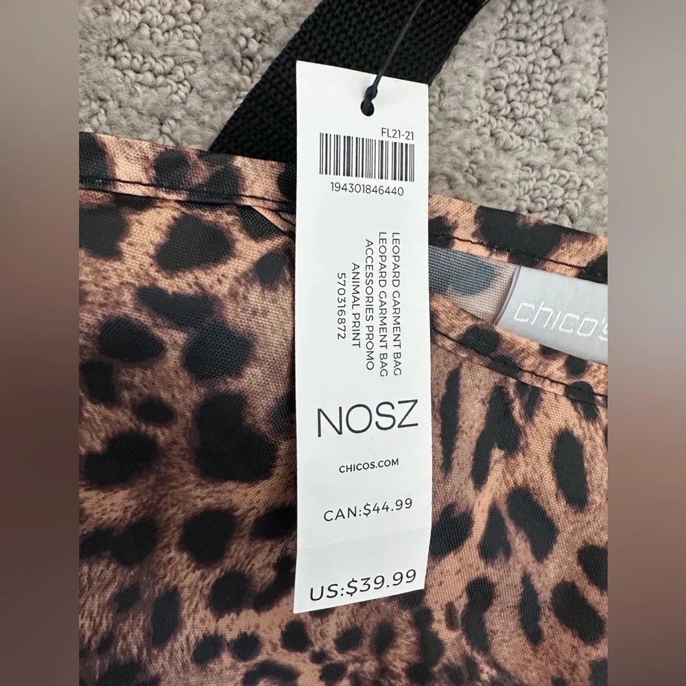 Chico's Leopard Garment Bag-New With Tags - Picture 3 of 10